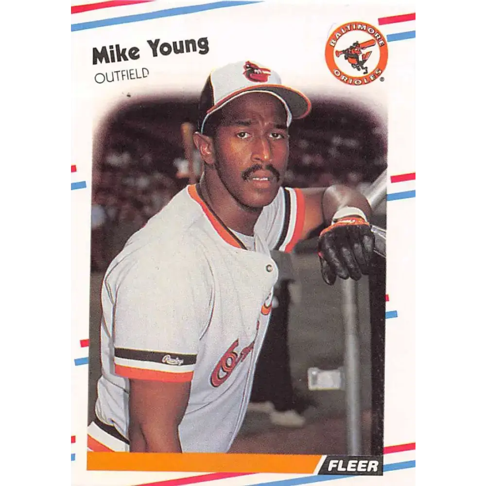1988 Fleer #575 Mike Young EX Excellent Baltimore Orioles Baseball Card - Baseball Card Single