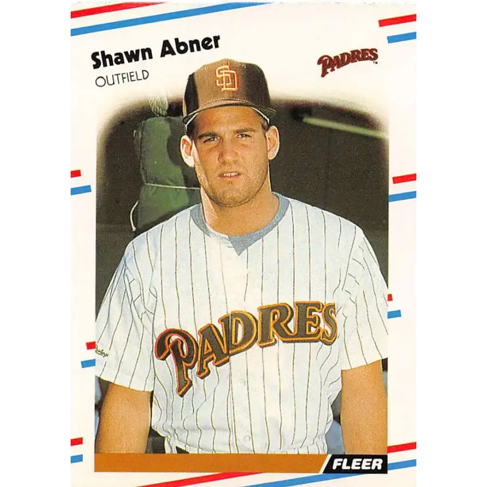 1988 Fleer #576 Shawn Abner EX Excellent San Diego Padres Baseball Card - Baseball Card Single