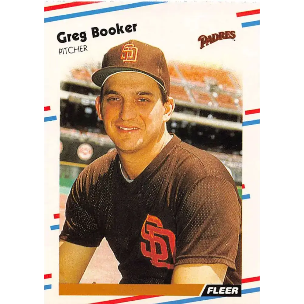1988 Fleer #577 Greg Booker EX Excellent San Diego Padres Baseball Card - Baseball Card Single