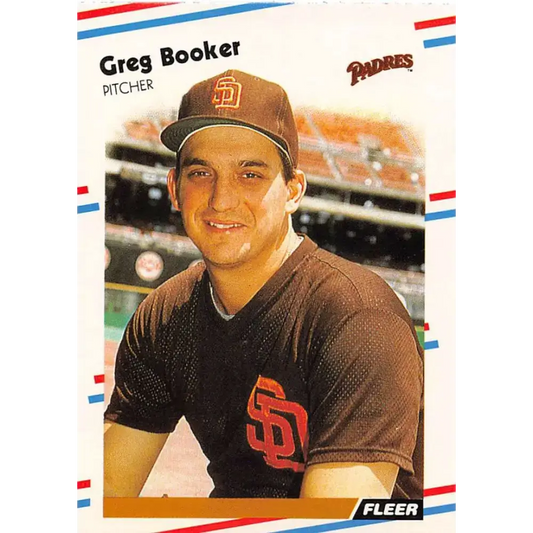 1988 Fleer #577 Greg Booker EX Excellent San Diego Padres Baseball Card - Baseball Card Single