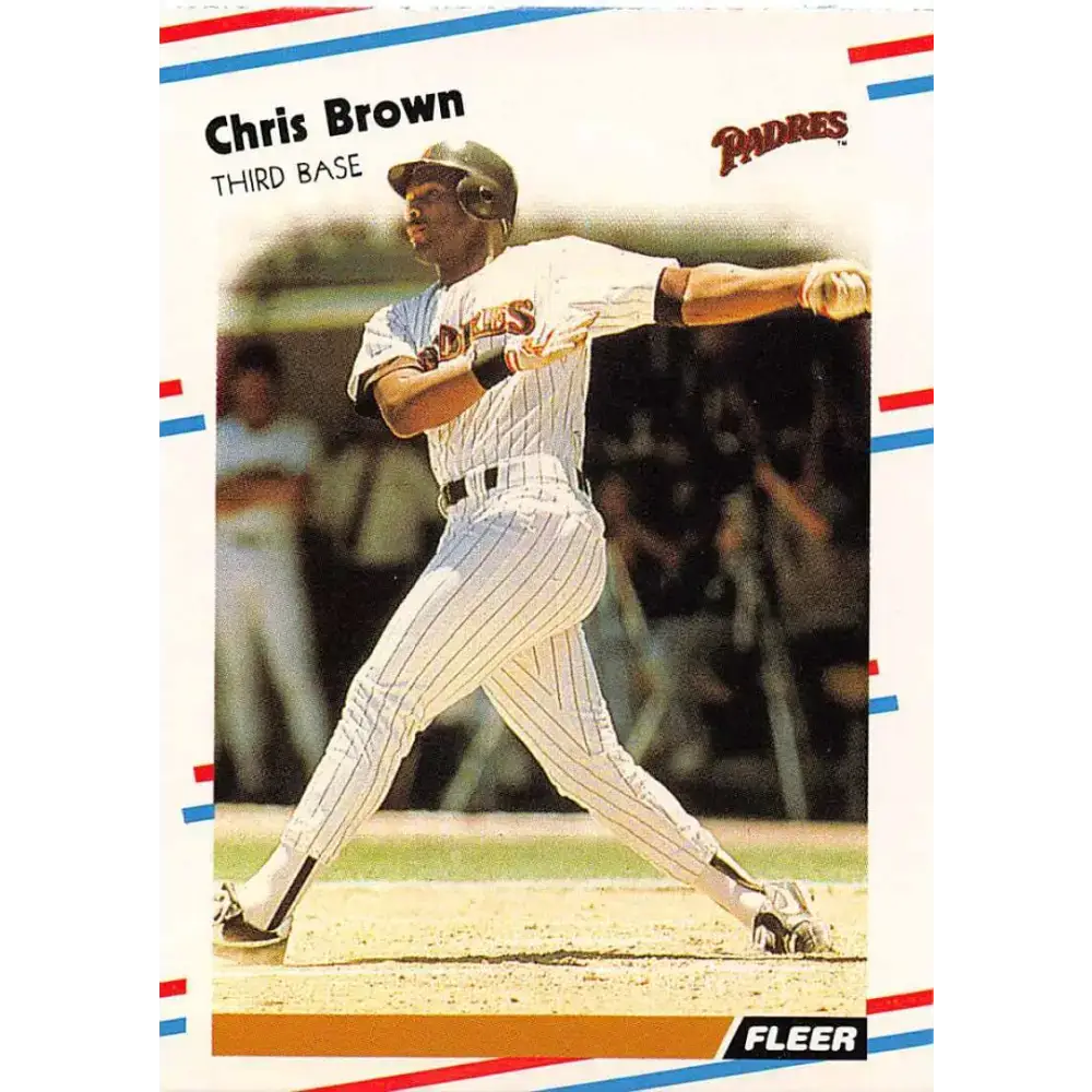 1988 Fleer #578 Chris Brown EX Excellent San Diego Padres Baseball Card - Baseball Card Single