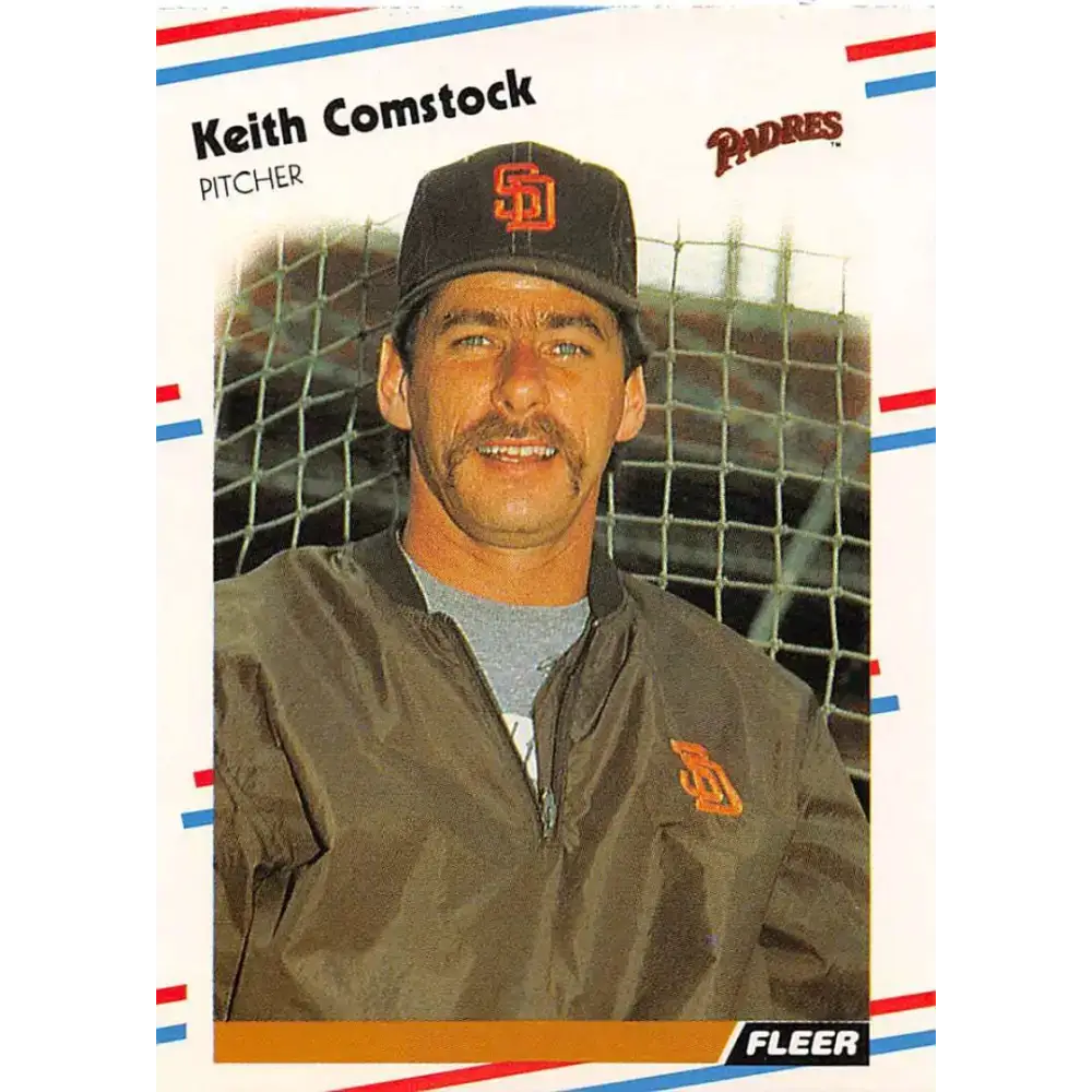 1988 Fleer #579 Keith Comstock EX Excellent San Diego Padres Baseball Card - Baseball Card Single