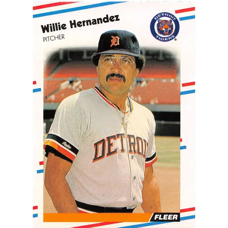1988 Fleer #58 Willie Hernandez EX Excellent Detroit Tigers Baseball Card - Baseball Card Single