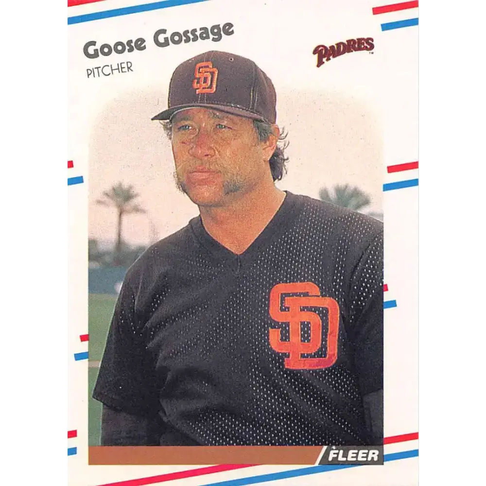 1988 Fleer #583 Goose Gossage EX Excellent San Diego Padres Baseball Card - Baseball Card Single