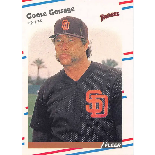 1988 Fleer #583 Goose Gossage EX Excellent San Diego Padres Baseball Card - Baseball Card Single