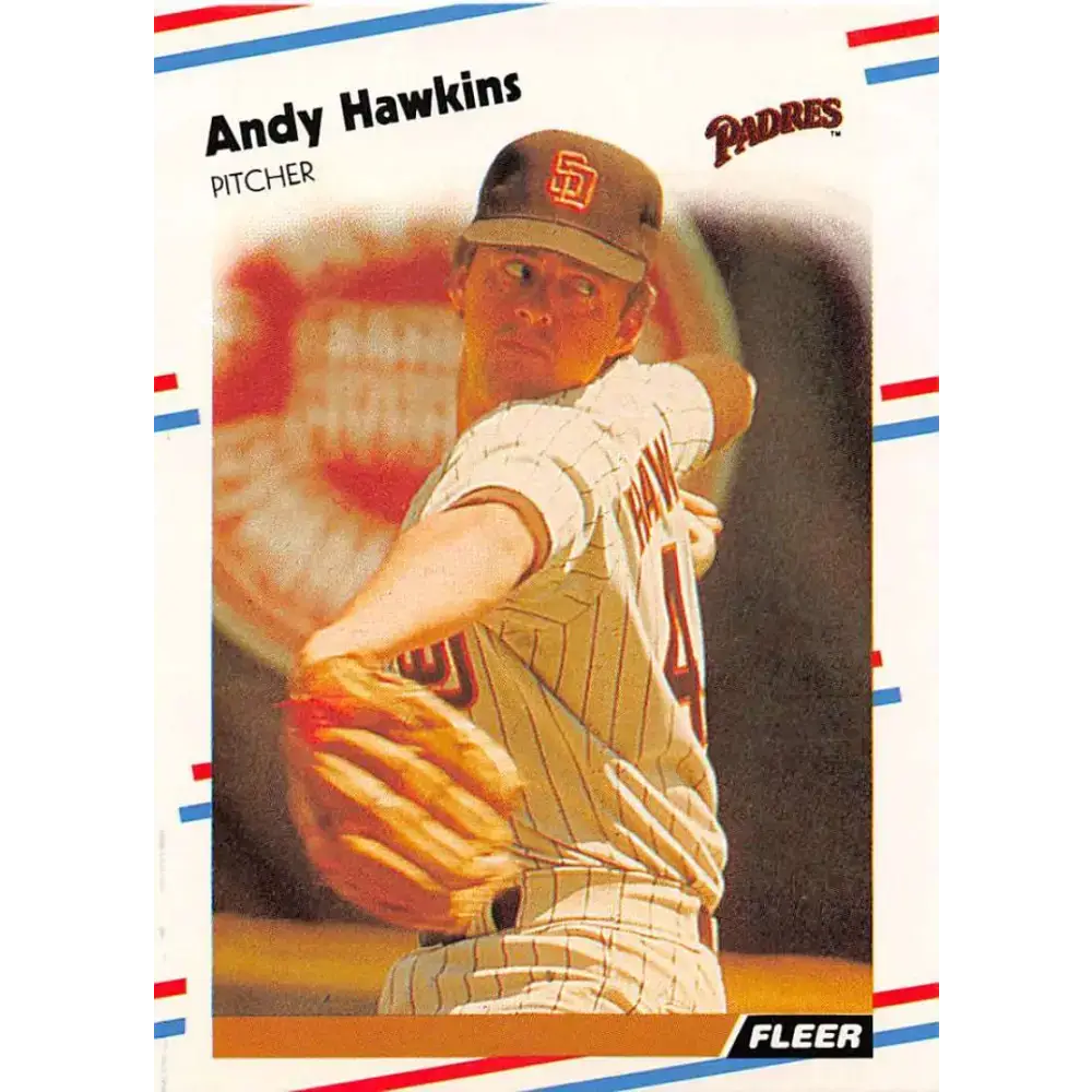 1988 Fleer #586 Andy Hawkins EX Excellent San Diego Padres Baseball Card - Baseball Card Single