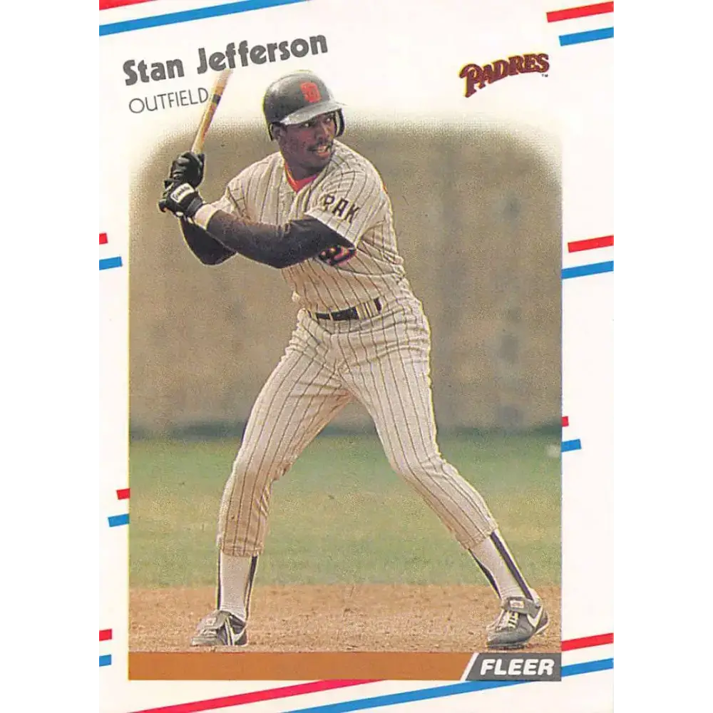 1988 Fleer #587 Stan Jefferson EX Excellent San Diego Padres Baseball Card - Baseball Card Single