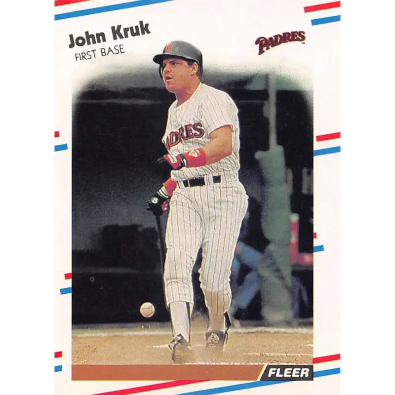 1988 Fleer #589 John Kruk EX Excellent San Diego Padres Baseball Card - Baseball Card Single