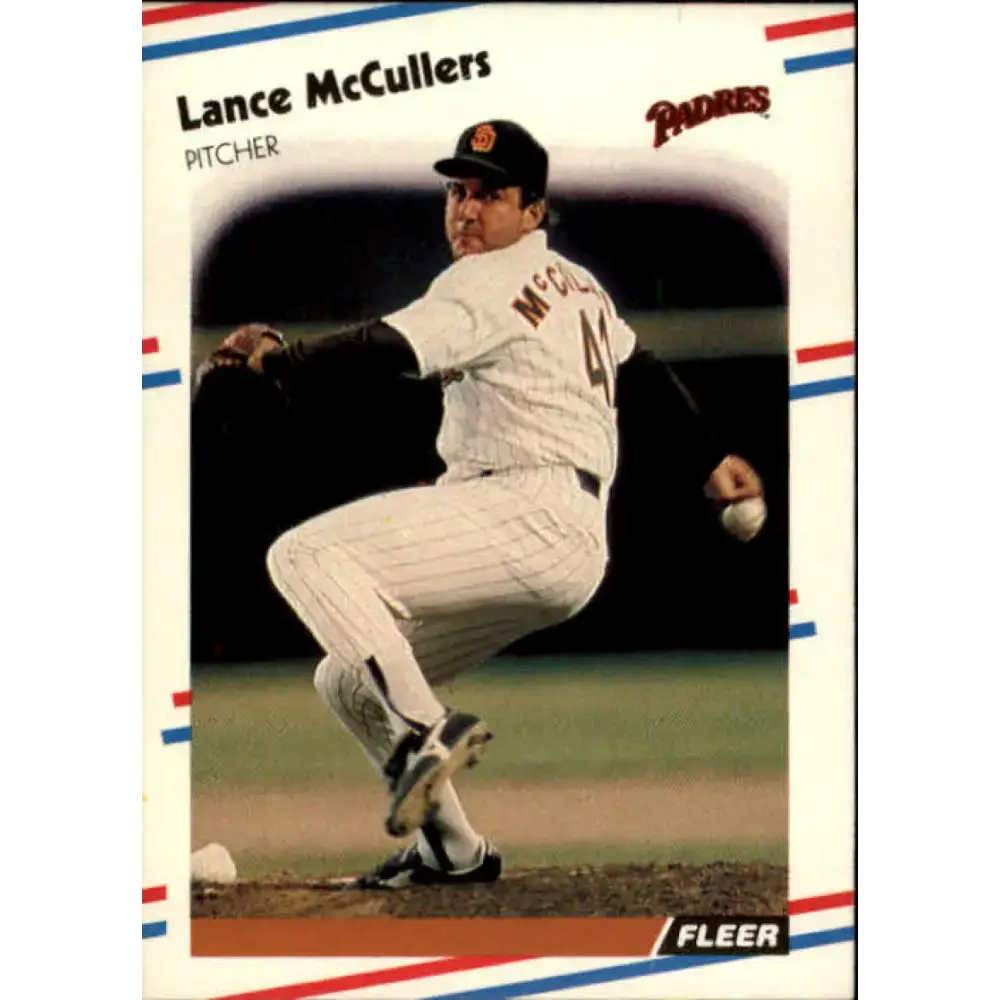 1988 Fleer #592 Lance McCullers EX Excellent San Diego Padres Baseball Card - Baseball Card Single