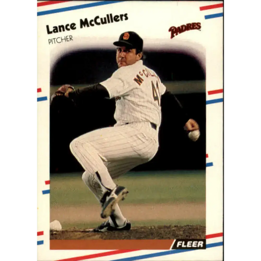 1988 Fleer #592 Lance McCullers EX Excellent San Diego Padres Baseball Card - Baseball Card Single