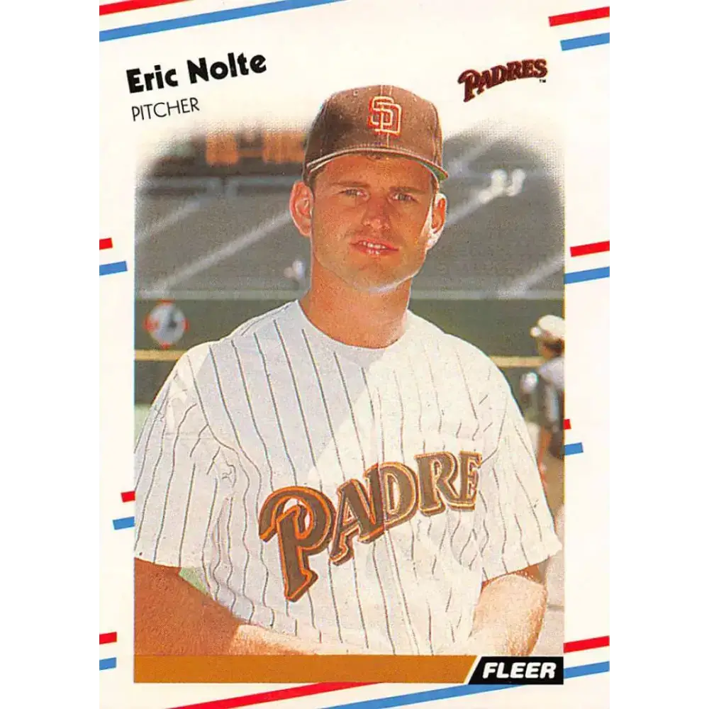 1988 Fleer #593 Eric Nolte EX Excellent RC Rookie San Diego Padres Baseball Card - Baseball Card Single