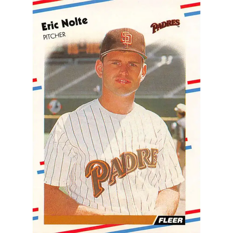 1988 Fleer #593 Eric Nolte EX Excellent RC Rookie San Diego Padres Baseball Card - Baseball Card Single