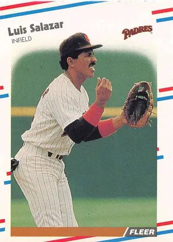 1988 Fleer #595 Luis Salazar NM Near Mint Padres - Baseball Card Single