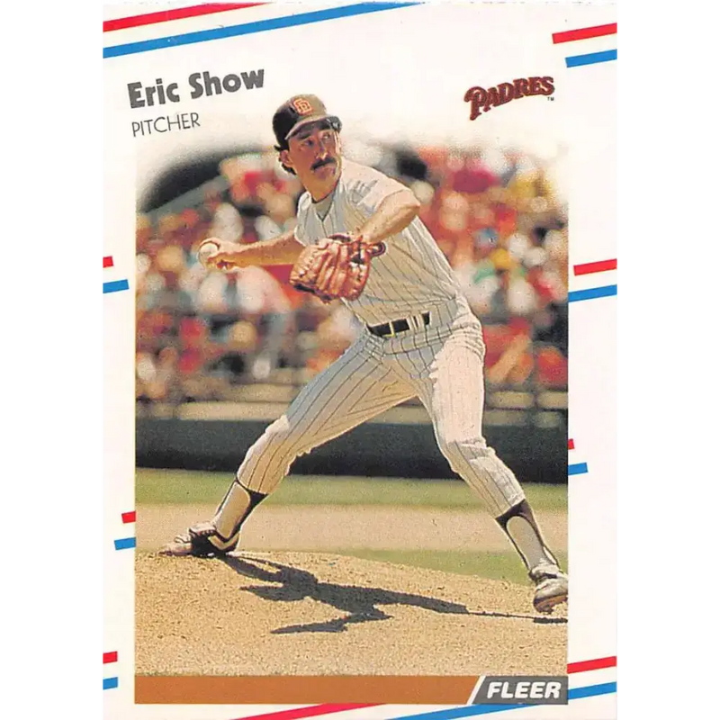 1988 Fleer #597 Eric Show EX Excellent San Diego Padres Baseball Card - Baseball Card Single