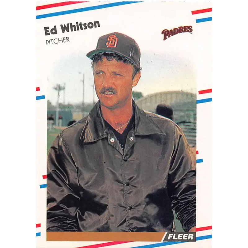 1988 Fleer #599 Ed Whitson EX Excellent San Diego Padres Baseball Card - Baseball Card Single