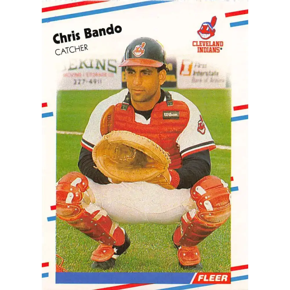 1988 Fleer #601 Chris Bando EX Excellent Cleveland Indians Baseball Card - Baseball Card Single