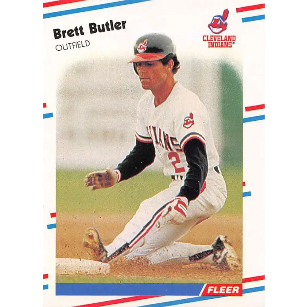 1988 Fleer #603 Brett Butler EX Excellent Cleveland Indians Baseball Card - Baseball Card Single