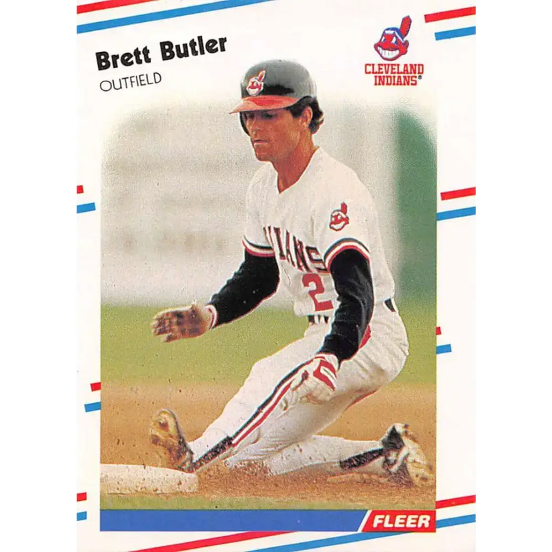 1988 Fleer #603 Brett Butler EX Excellent Cleveland Indians Baseball Card - Baseball Card Single