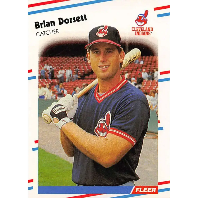1988 Fleer #607 Brian Dorsett EX Excellent RC Rookie Cleveland Indians Baseball Card - Baseball Card Single