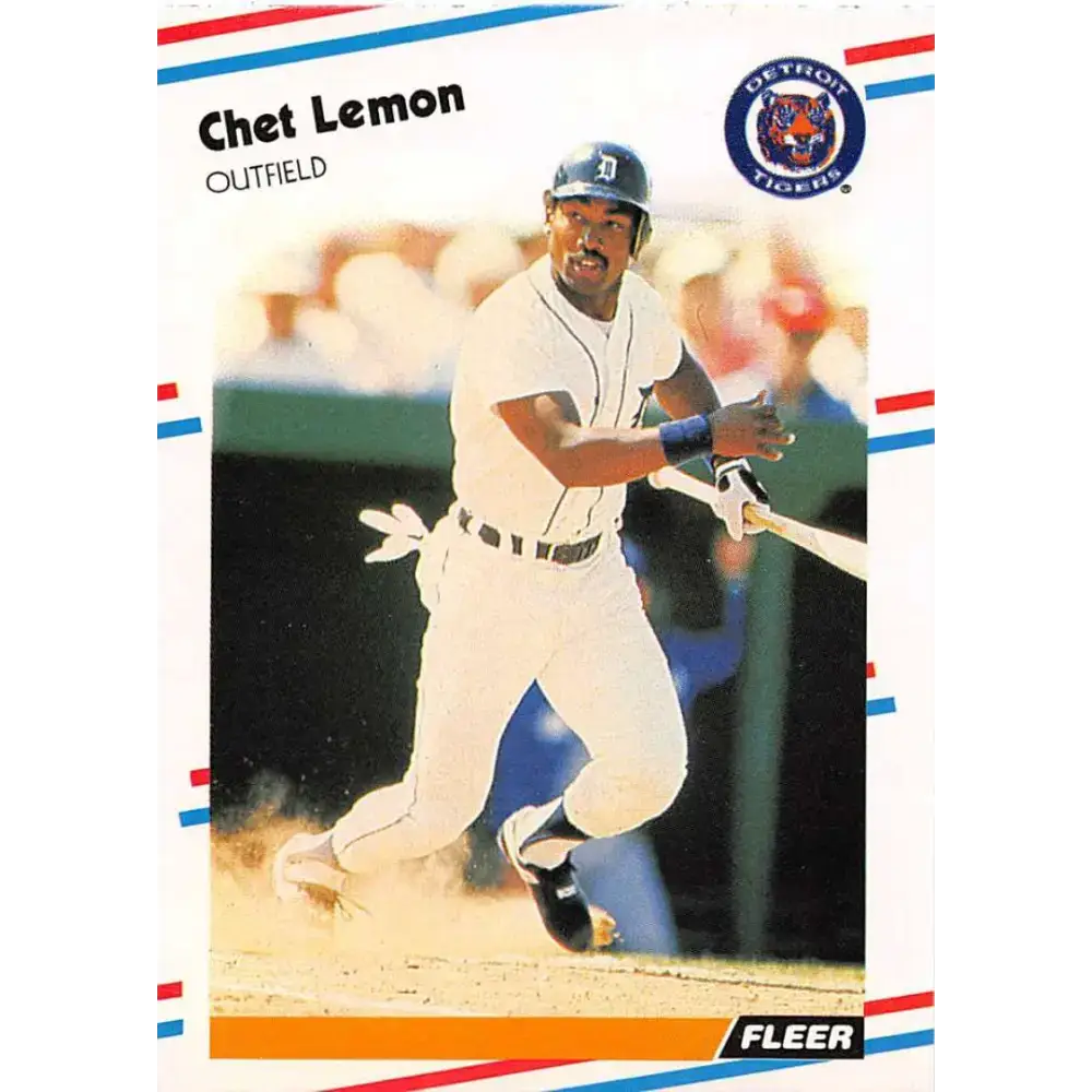 1988 Fleer #61 Chet Lemon EX Excellent Detroit Tigers Baseball Card - Baseball Card Single