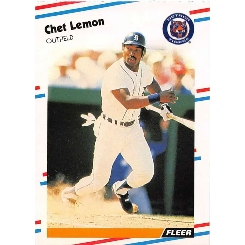 1988 Fleer #61 Chet Lemon EX Excellent Detroit Tigers Baseball Card - Baseball Card Single