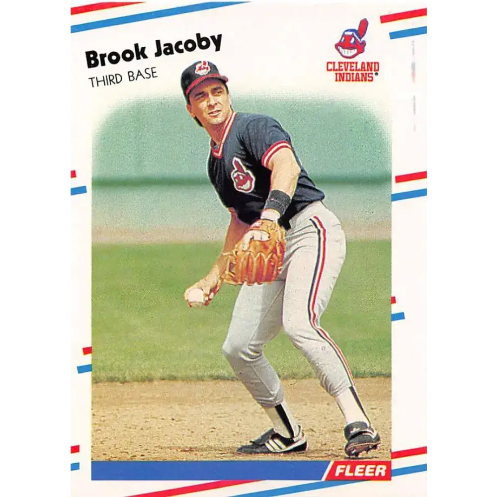 1988 Fleer #612 Brook Jacoby EX Excellent Cleveland Indians Baseball Card - Baseball Card Single