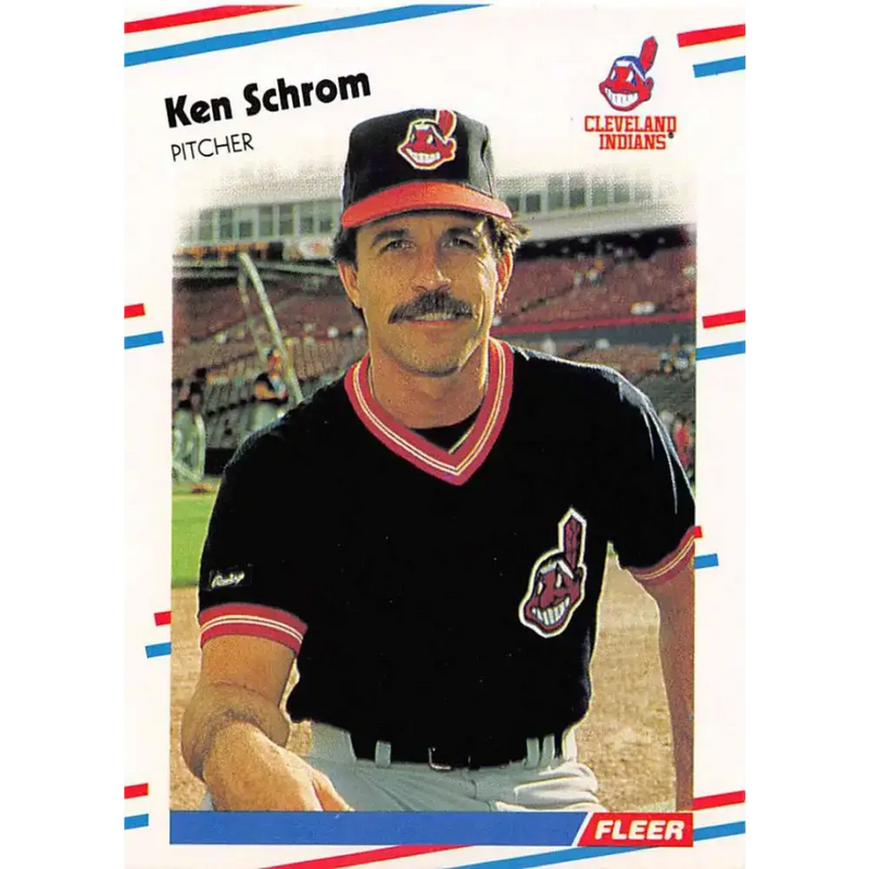 1988 Fleer #614 Ken Schrom EX Excellent Cleveland Indians Baseball Card - Baseball Card Single