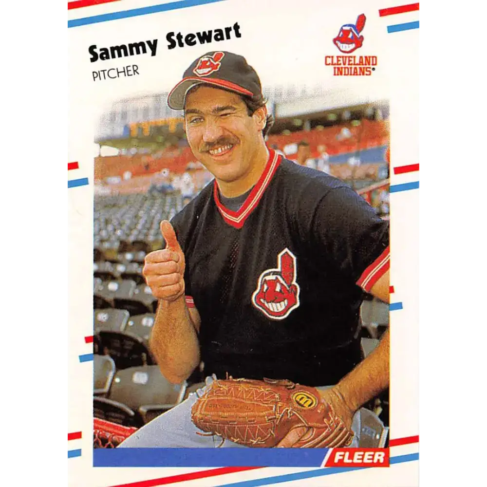 1988 Fleer #616 Sammy Stewart EX Excellent Cleveland Indians Baseball Card - Baseball Card Single
