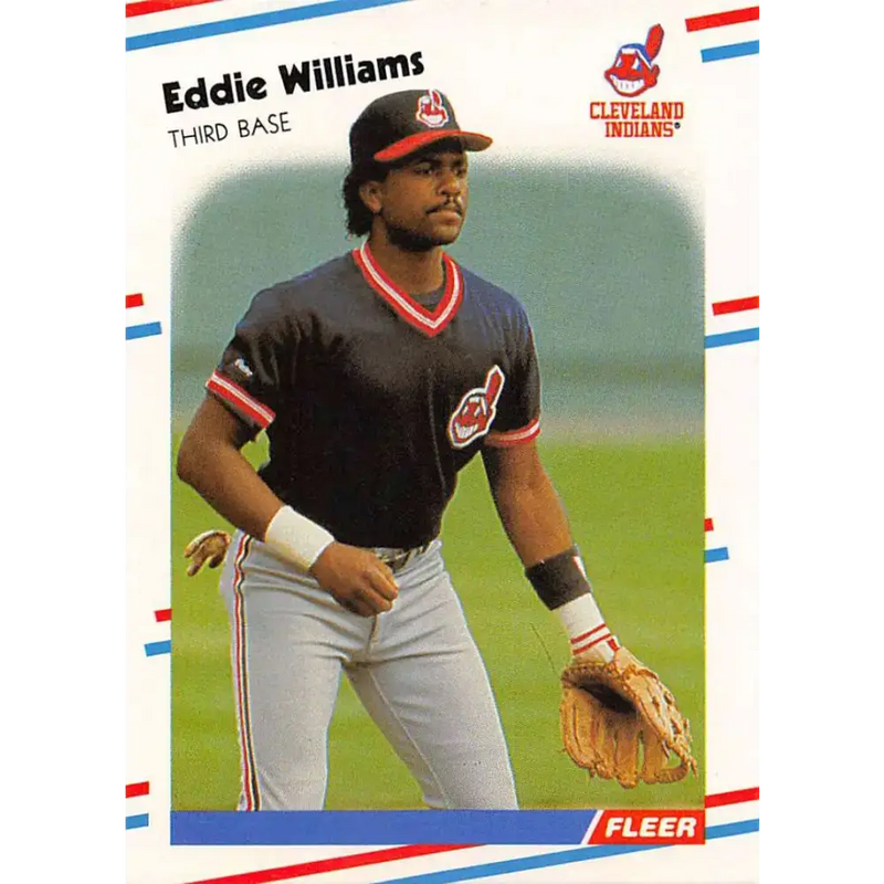1988 Fleer #620 Eddie Williams EX Excellent RC Rookie Cleveland Indians Baseball Card - Baseball Card Single