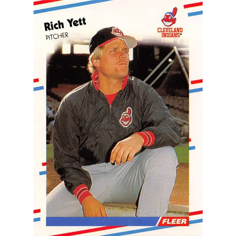 1988 Fleer #621 Rich Yett EX Excellent Cleveland Indians Baseball Card - Baseball Card Single