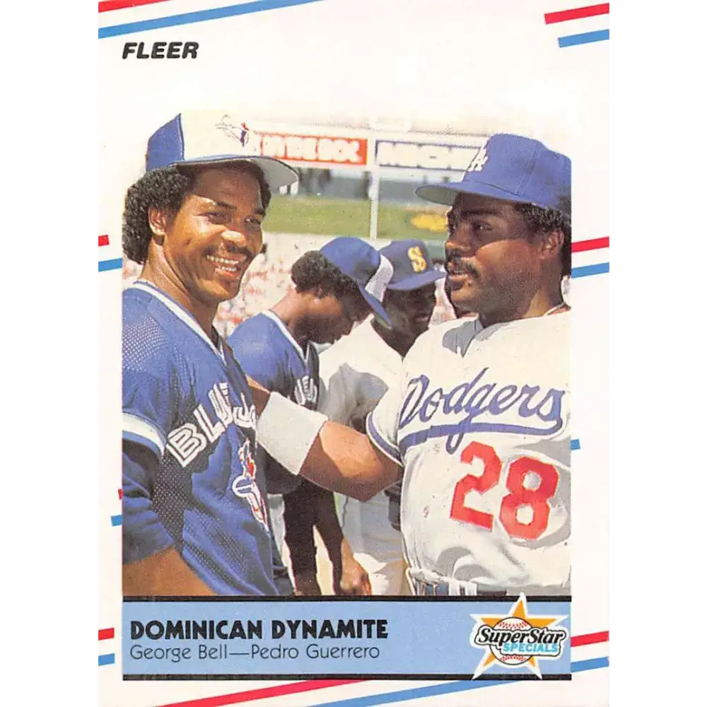 1988 Fleer #623 George Bell/Pedro Guerrero EX Excellent Toronto Blue Jays/Los Angeles Dodgers Baseball Card - Baseball