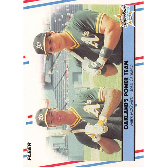 1988 Fleer #624 Mark McGwire/Jose Canseco EX Excellent Oakland Athletics Baseball Card