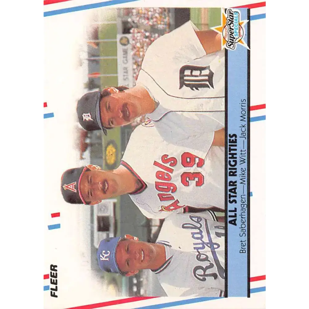 1988 Fleer #626 Brett Saberhagen/Mike Witt/Jack Morris EX Excellent Kansas City Royals/California Angels/Detroit Tigers