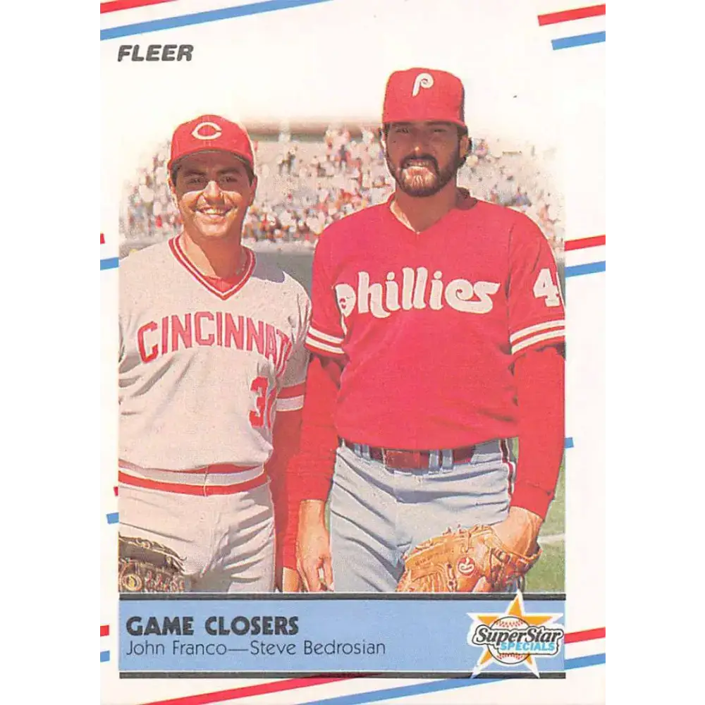 1988 Fleer #627 John Franco/Steve Bedrosian EX Excellent Cincinnati Reds/Philadelphia Phillies Baseball Card - Baseball