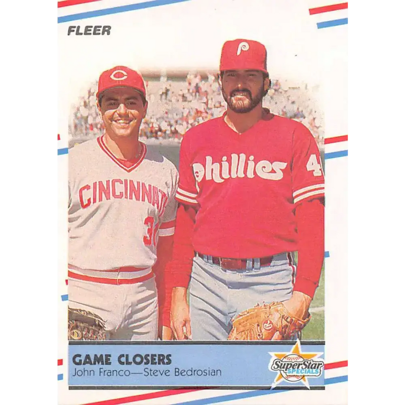 1988 Fleer #627 John Franco/Steve Bedrosian EX Excellent Cincinnati Reds/Philadelphia Phillies Baseball Card - Baseball