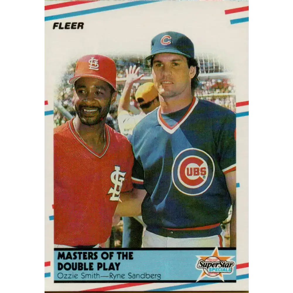 1988 Fleer #628 Ozzie Smith/Ryne Sandberg EX Excellent St. Louis Cardinals/Chicago Cubs Baseball Card - Baseball Card