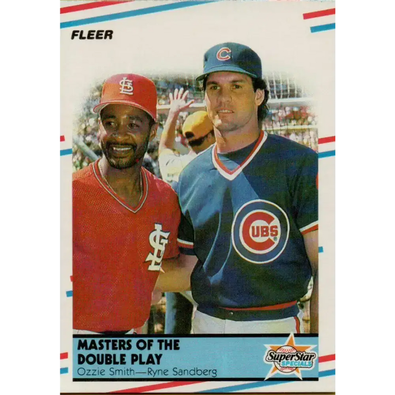 1988 Fleer #628 Ozzie Smith/Ryne Sandberg EX Excellent St. Louis Cardinals/Chicago Cubs Baseball Card - Baseball Card