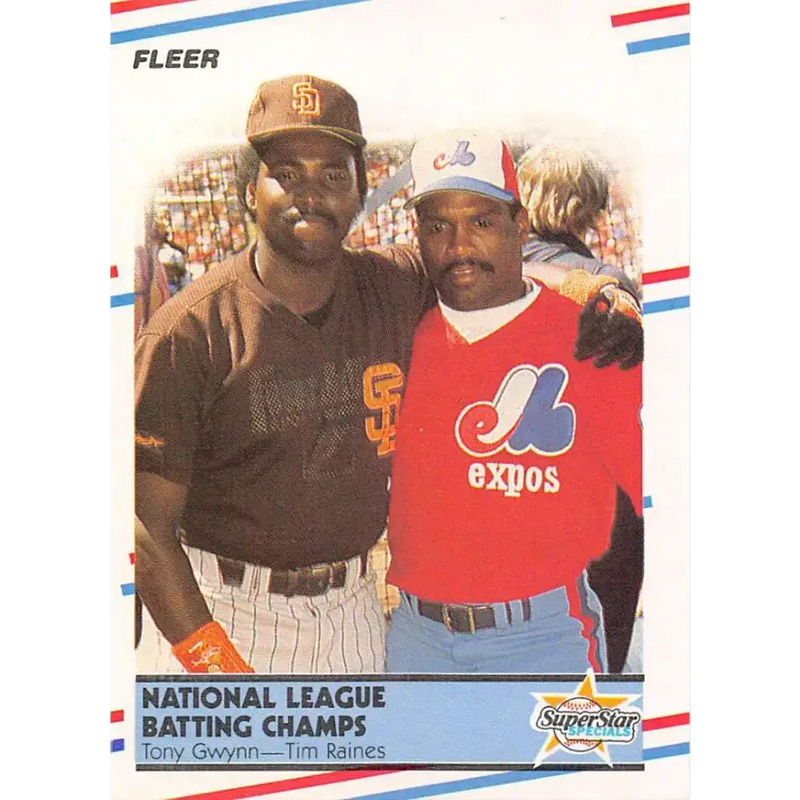 1988 Fleer #631 Tony Gwynn/Tim Raines EX Excellent San Diego Padres/Montreal Expos Baseball Card - Baseball Card Single