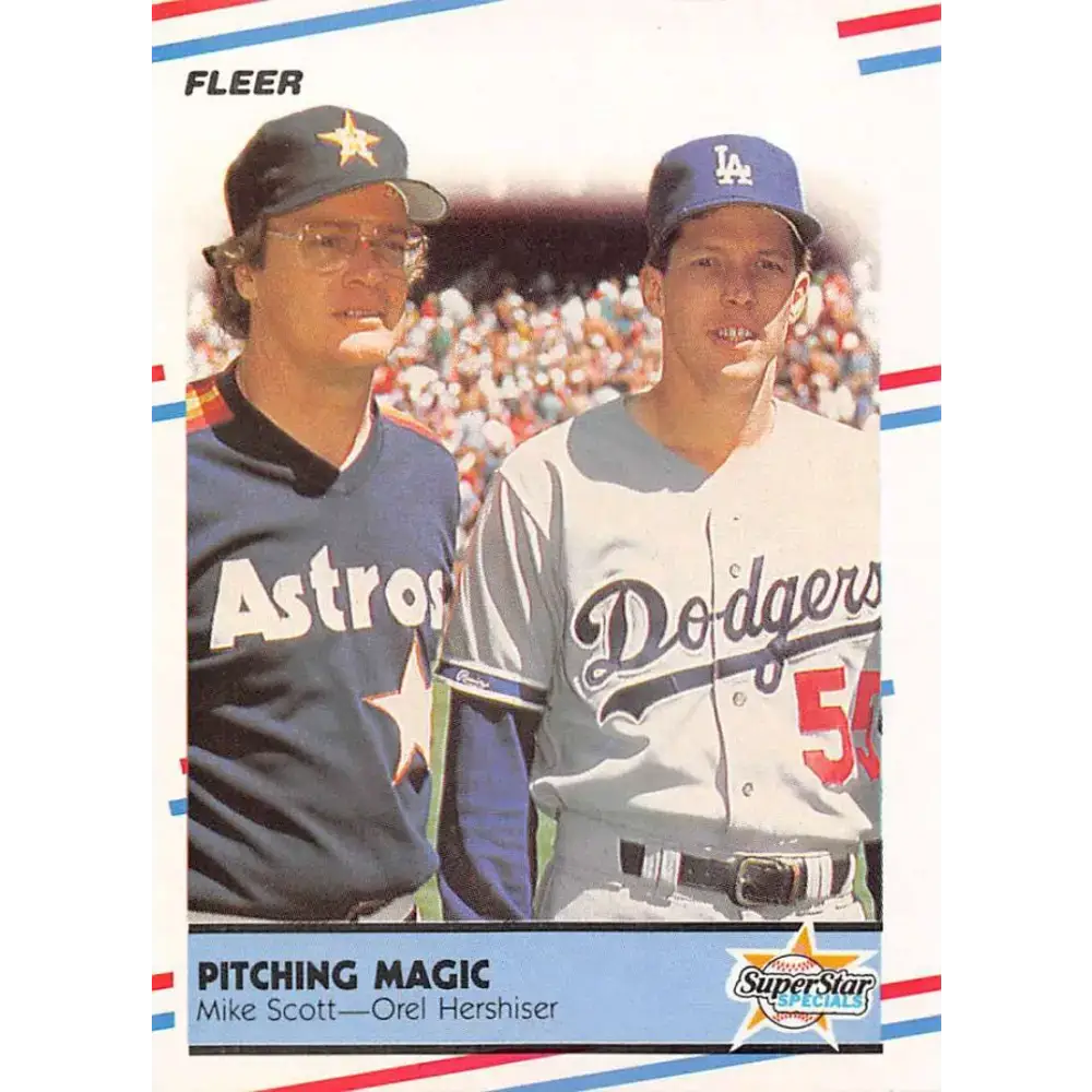 1988 Fleer #632 Mike Scott/Orel Hershiser EX Excellent Houston Astros/Los Angeles Dodgers Baseball Card - Baseball Card