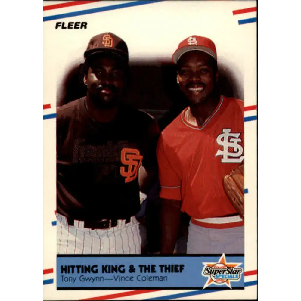 1988 Fleer #634 Tony Gwynn/Vince Coleman EX Excellent San Diego Padres/St. Louis Cardinals Baseball Card - Baseball