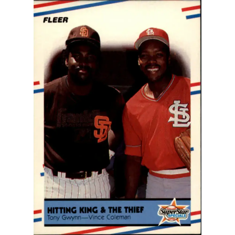 1988 Fleer #634 Tony Gwynn/Vince Coleman EX Excellent San Diego Padres/St. Louis Cardinals Baseball Card - Baseball