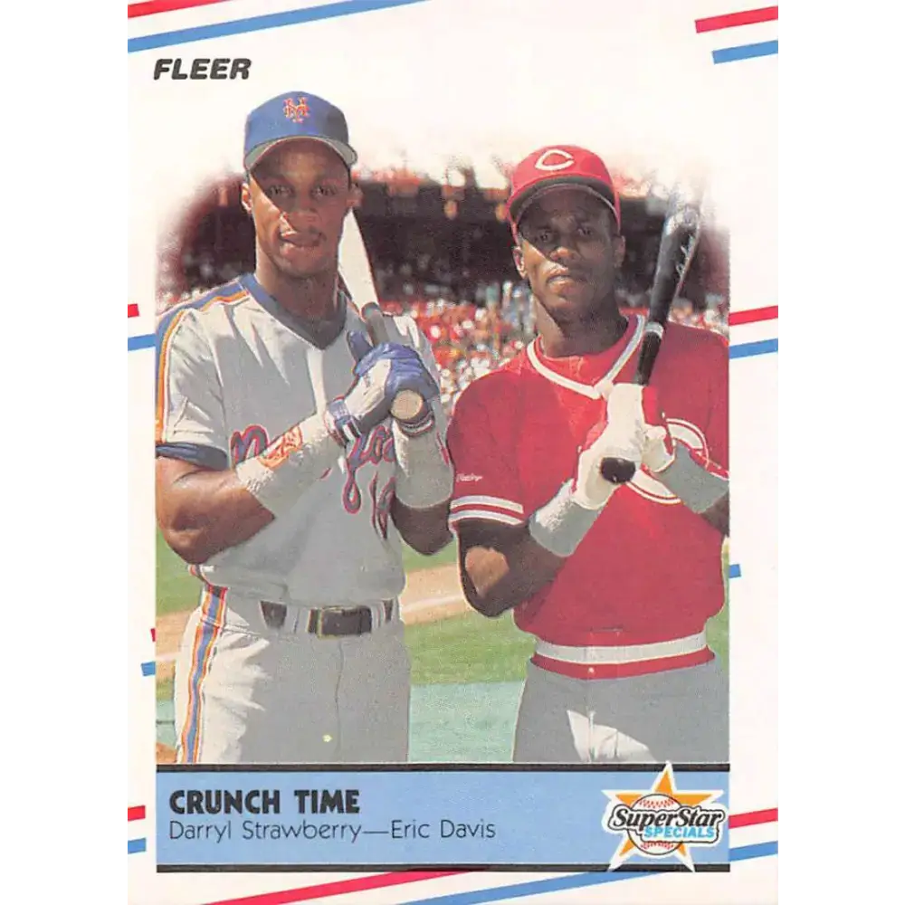 1988 Fleer #637 Strawberry/Eric Davis EX Excellent New York Mets/Cincinnati Reds Baseball Card - Baseball Card Single
