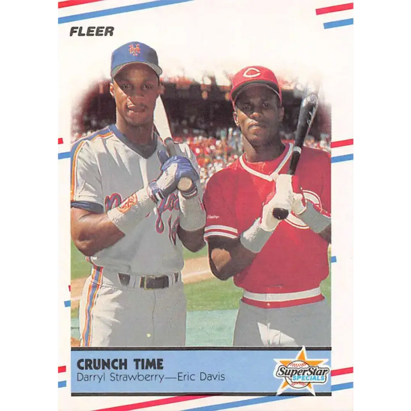 1988 Fleer #637 Strawberry/Eric Davis EX Excellent New York Mets/Cincinnati Reds Baseball Card - Baseball Card Single