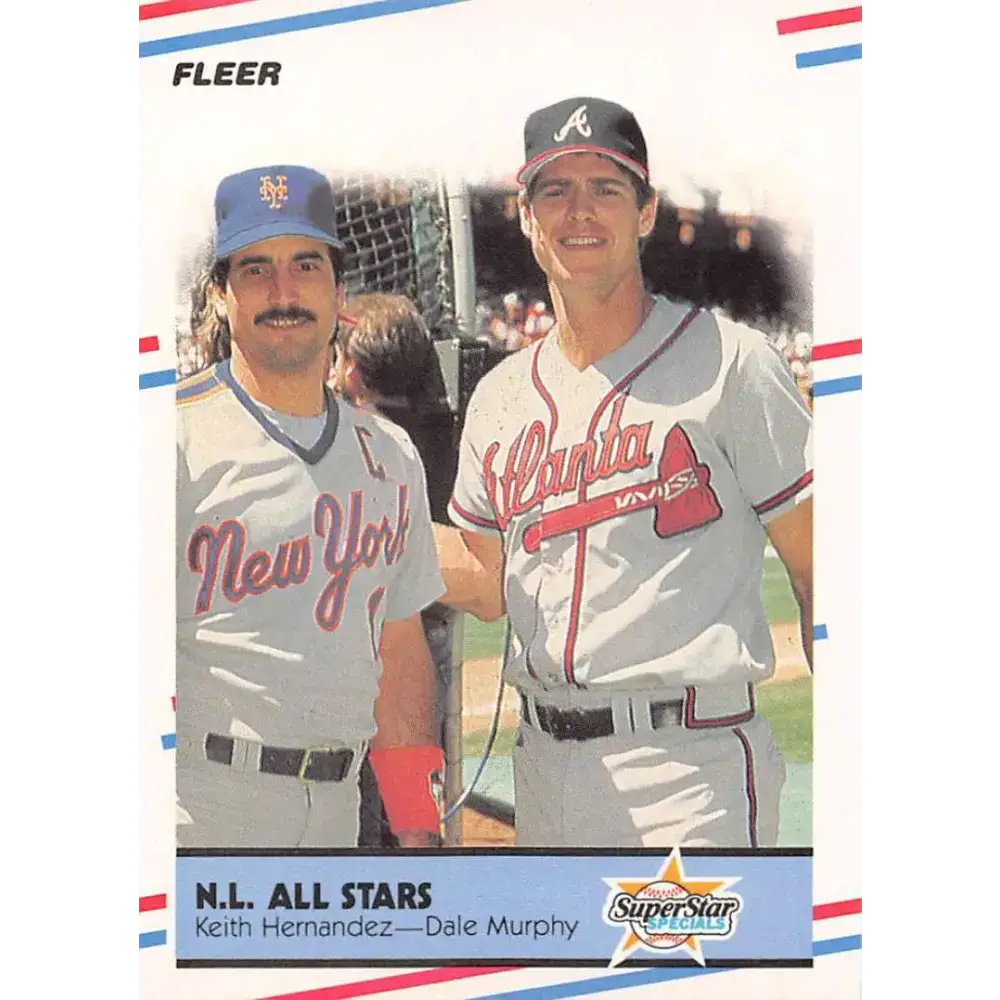 1988 Fleer #639 Keith Hernandez/Dale Murphy EX Excellent New York Mets/Atlanta Braves Baseball Card - Baseball Card