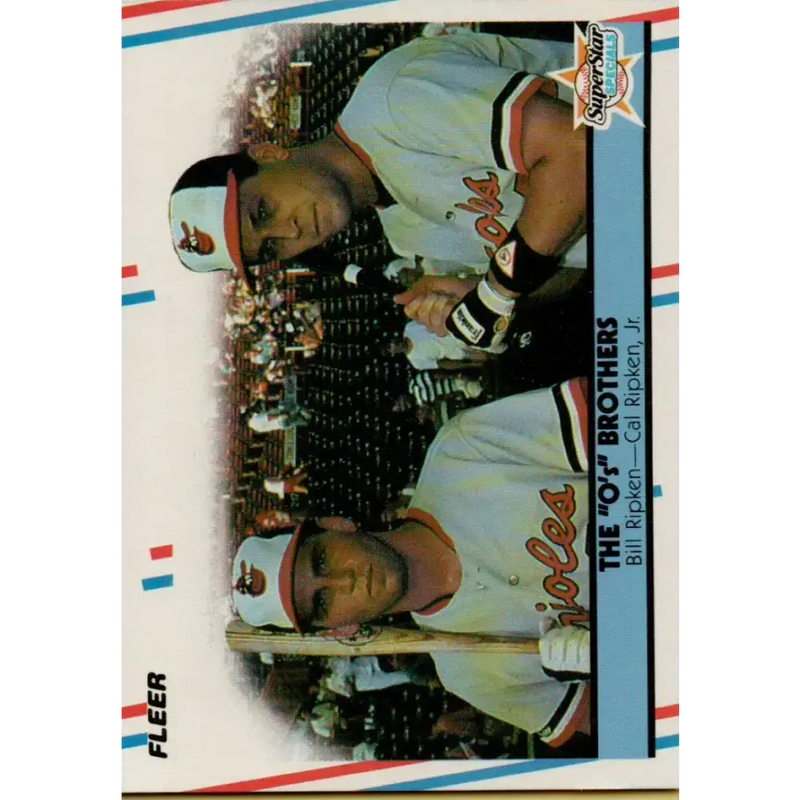 1988 Fleer #640 Billy Ripken/Cal Ripken Jr. EX Excellent Baltimore Orioles Baseball Card - Baseball Card Single