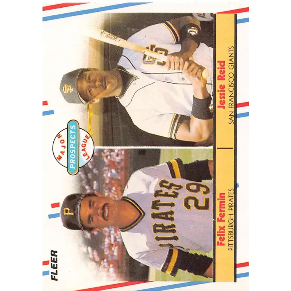 1988 Fleer #643 Felix Fermin/Jessie Reid EX Excellent RC Rookie Pittsburgh Pirates/San Francisco Giants Baseball Card