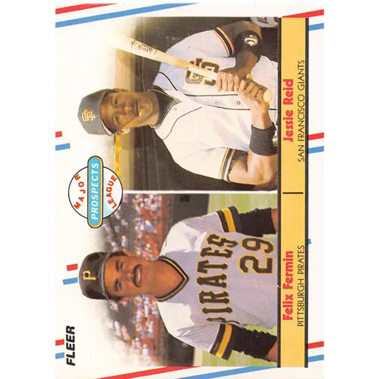 1988 Fleer #643 Felix Fermin/Jessie Reid EX Excellent RC Rookie Pittsburgh Pirates/San Francisco Giants Baseball Card