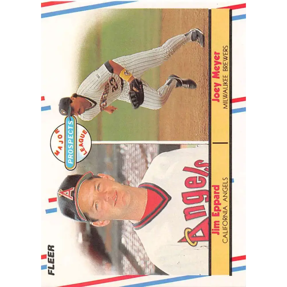 1988 Fleer #645 Jim Eppard/Joey Meyer EX Excellent RC Rookie California Angels/Milwaukee Brewers Baseball Card