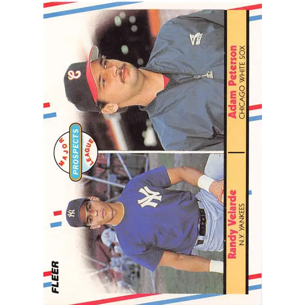 1988 Fleer #646 Randy Velarde/Adam Peterson EX Excellent RC Rookie New York Yankees/Chicago White Sox Baseball Card