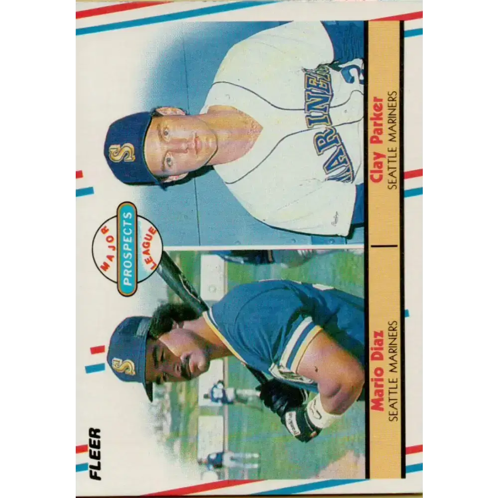 1988 Fleer #649 Mario Diaz/Clay Parker EX Excellent RC Rookie Seattle Mariners Baseball Card - Baseball Card Single
